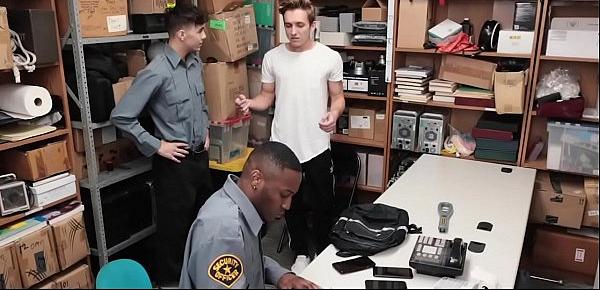  YoungPerps - Cute Boy Caught Stealing Cell Phones Gets Fucked By Two Guards